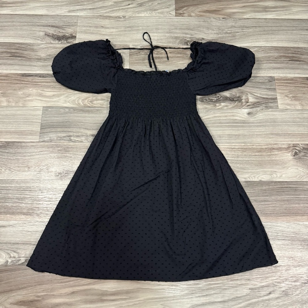Hill House Home The Athena Nap Dress 100% Cotton in Black Size Extra Small